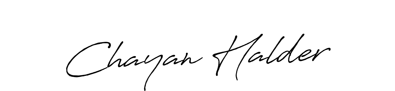 Make a beautiful signature design for name Chayan Halder. With this signature (Antro_Vectra_Bolder) style, you can create a handwritten signature for free. Chayan Halder signature style 7 images and pictures png