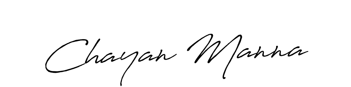 Make a beautiful signature design for name Chayan Manna. With this signature (Antro_Vectra_Bolder) style, you can create a handwritten signature for free. Chayan Manna signature style 7 images and pictures png