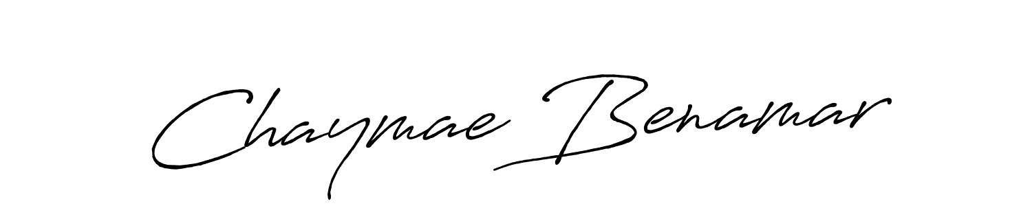 Design your own signature with our free online signature maker. With this signature software, you can create a handwritten (Antro_Vectra_Bolder) signature for name Chaymae Benamar. Chaymae Benamar signature style 7 images and pictures png