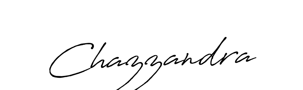 How to make Chazzandra name signature. Use Antro_Vectra_Bolder style for creating short signs online. This is the latest handwritten sign. Chazzandra signature style 7 images and pictures png