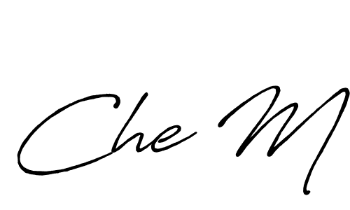 How to make Che M signature? Antro_Vectra_Bolder is a professional autograph style. Create handwritten signature for Che M name. Che M signature style 7 images and pictures png