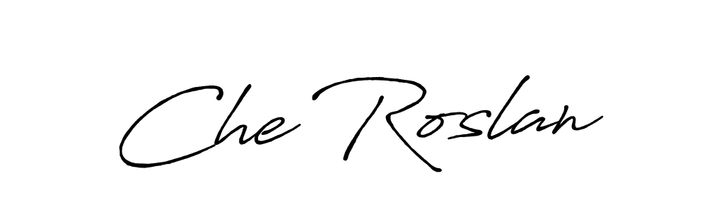 The best way (Antro_Vectra_Bolder) to make a short signature is to pick only two or three words in your name. The name Che Roslan include a total of six letters. For converting this name. Che Roslan signature style 7 images and pictures png
