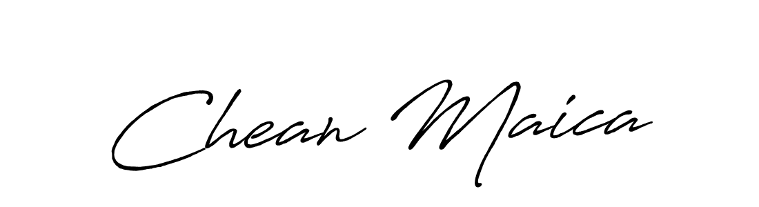 Use a signature maker to create a handwritten signature online. With this signature software, you can design (Antro_Vectra_Bolder) your own signature for name Chean Maica. Chean Maica signature style 7 images and pictures png