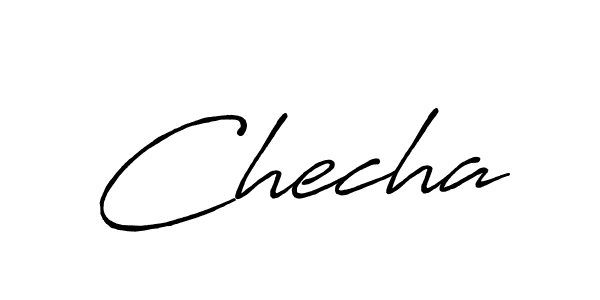 Use a signature maker to create a handwritten signature online. With this signature software, you can design (Antro_Vectra_Bolder) your own signature for name Checha. Checha signature style 7 images and pictures png