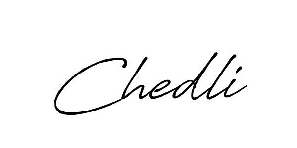 Design your own signature with our free online signature maker. With this signature software, you can create a handwritten (Antro_Vectra_Bolder) signature for name Chedli. Chedli signature style 7 images and pictures png