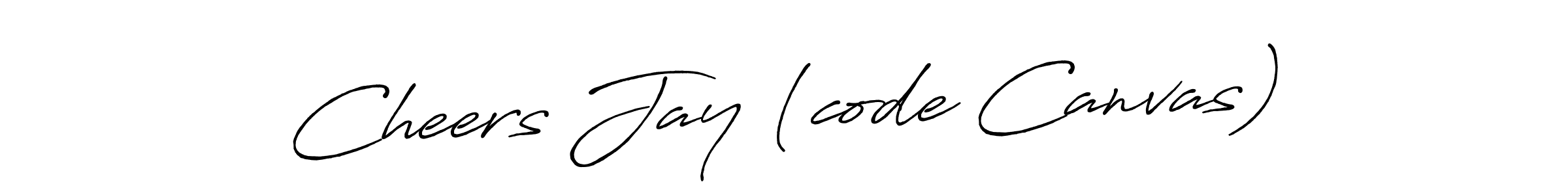 The best way (Antro_Vectra_Bolder) to make a short signature is to pick only two or three words in your name. The name Cheers Jay (code Canvas) include a total of six letters. For converting this name. Cheers Jay (code Canvas) signature style 7 images and pictures png