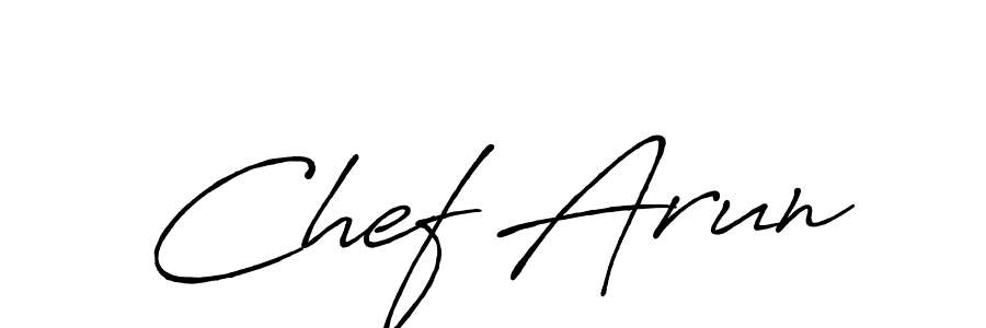 Similarly Antro_Vectra_Bolder is the best handwritten signature design. Signature creator online .You can use it as an online autograph creator for name Chef Arun. Chef Arun signature style 7 images and pictures png