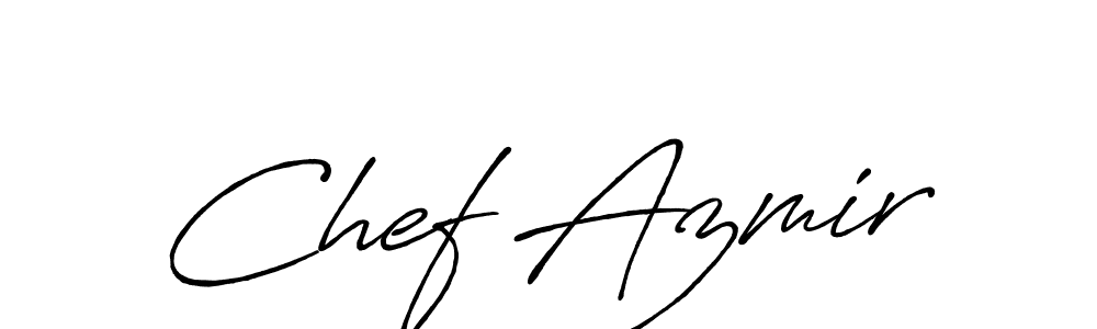 How to make Chef Azmir name signature. Use Antro_Vectra_Bolder style for creating short signs online. This is the latest handwritten sign. Chef Azmir signature style 7 images and pictures png