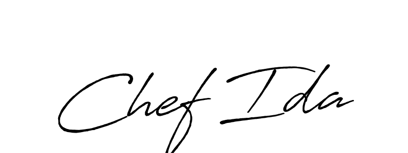 You should practise on your own different ways (Antro_Vectra_Bolder) to write your name (Chef Ida) in signature. don't let someone else do it for you. Chef Ida signature style 7 images and pictures png