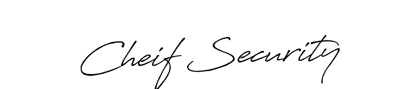 Create a beautiful signature design for name Cheif Security. With this signature (Antro_Vectra_Bolder) fonts, you can make a handwritten signature for free. Cheif Security signature style 7 images and pictures png