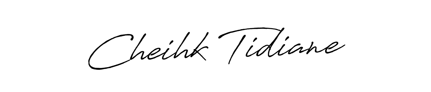 How to make Cheihk Tidiane name signature. Use Antro_Vectra_Bolder style for creating short signs online. This is the latest handwritten sign. Cheihk Tidiane signature style 7 images and pictures png