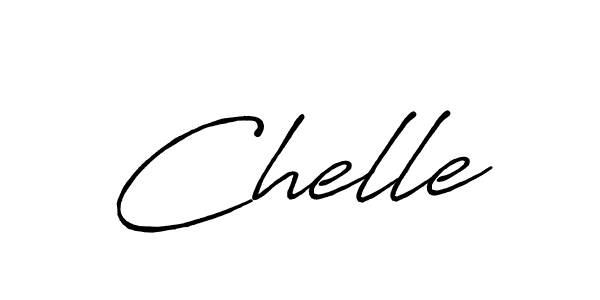 Chelle stylish signature style. Best Handwritten Sign (Antro_Vectra_Bolder) for my name. Handwritten Signature Collection Ideas for my name Chelle. Chelle signature style 7 images and pictures png