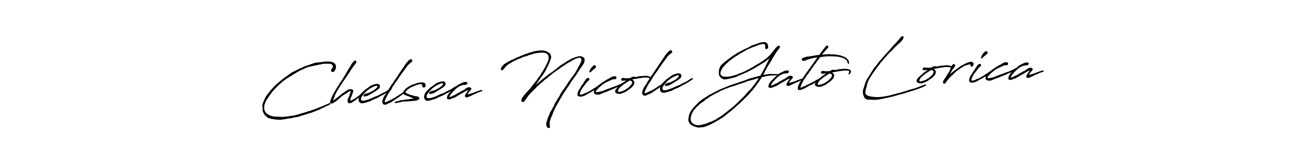 Make a beautiful signature design for name Chelsea Nicole Gato Lorica. With this signature (Antro_Vectra_Bolder) style, you can create a handwritten signature for free. Chelsea Nicole Gato Lorica signature style 7 images and pictures png