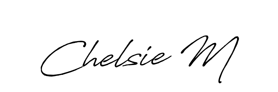 How to make Chelsie M signature? Antro_Vectra_Bolder is a professional autograph style. Create handwritten signature for Chelsie M name. Chelsie M signature style 7 images and pictures png