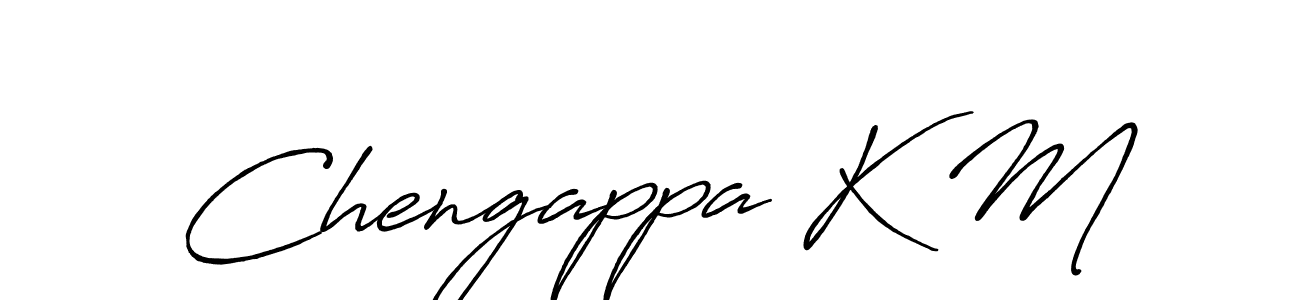 Make a beautiful signature design for name Chengappa K M. With this signature (Antro_Vectra_Bolder) style, you can create a handwritten signature for free. Chengappa K M signature style 7 images and pictures png