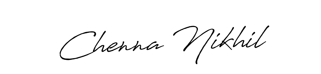 Create a beautiful signature design for name Chenna Nikhil. With this signature (Antro_Vectra_Bolder) fonts, you can make a handwritten signature for free. Chenna Nikhil signature style 7 images and pictures png