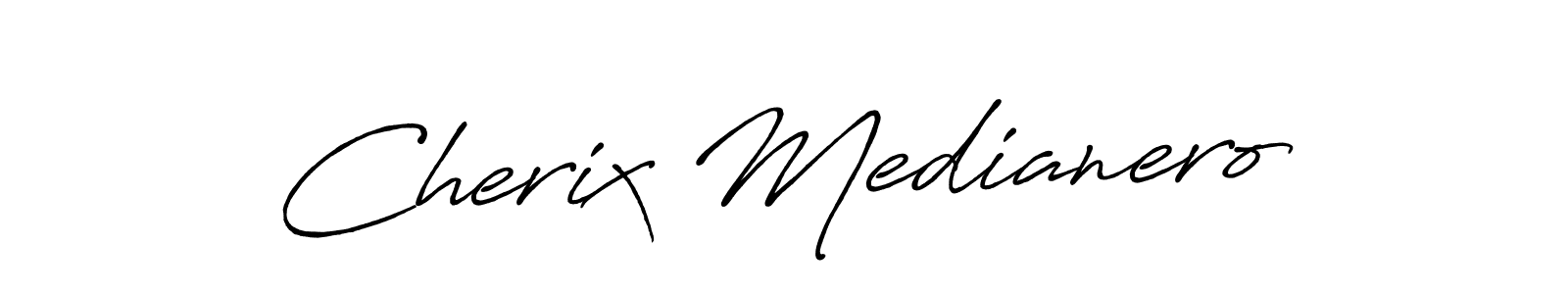 The best way (Antro_Vectra_Bolder) to make a short signature is to pick only two or three words in your name. The name Cherix Medianero include a total of six letters. For converting this name. Cherix Medianero signature style 7 images and pictures png