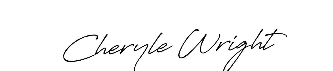 The best way (Antro_Vectra_Bolder) to make a short signature is to pick only two or three words in your name. The name Cheryle Wright include a total of six letters. For converting this name. Cheryle Wright signature style 7 images and pictures png