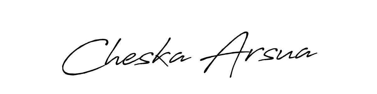 Design your own signature with our free online signature maker. With this signature software, you can create a handwritten (Antro_Vectra_Bolder) signature for name Cheska Arsua. Cheska Arsua signature style 7 images and pictures png