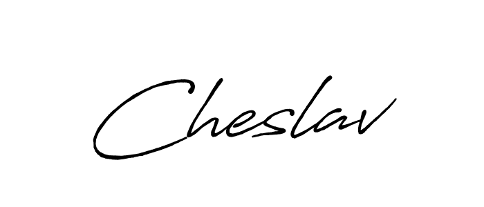 Make a beautiful signature design for name Cheslav. With this signature (Antro_Vectra_Bolder) style, you can create a handwritten signature for free. Cheslav signature style 7 images and pictures png