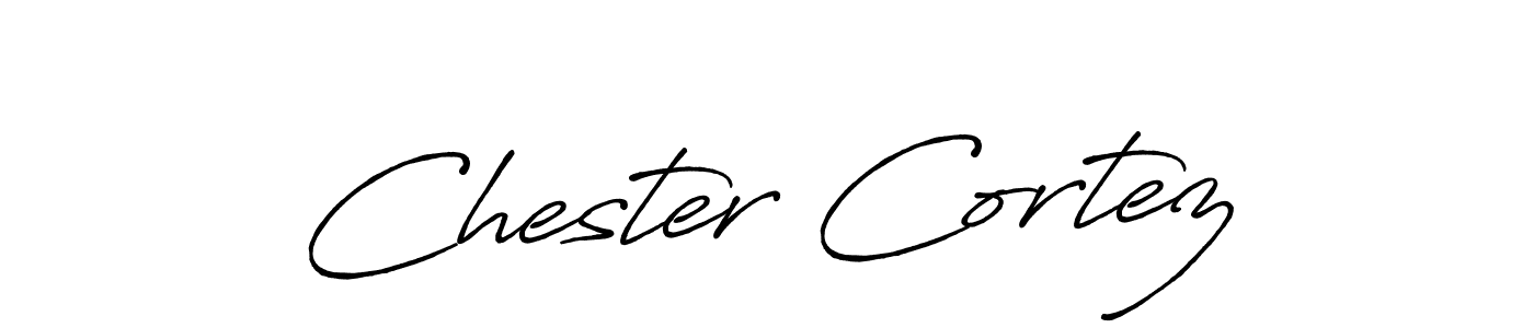 How to make Chester Cortez name signature. Use Antro_Vectra_Bolder style for creating short signs online. This is the latest handwritten sign. Chester Cortez signature style 7 images and pictures png