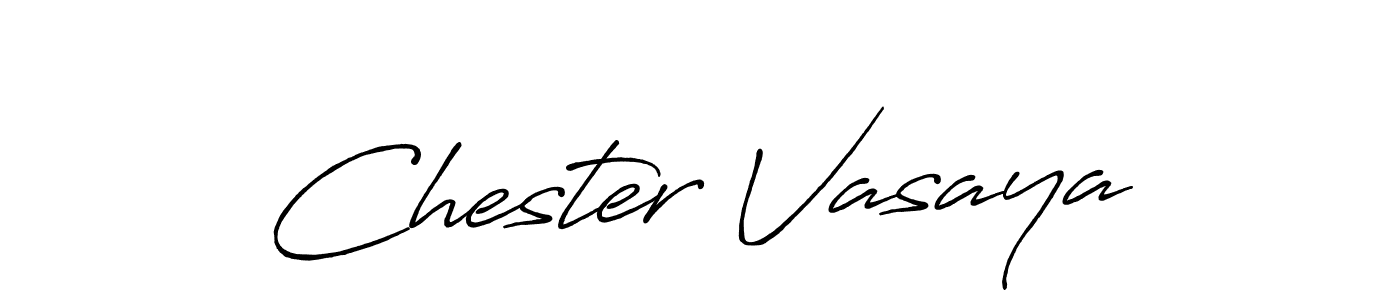 Use a signature maker to create a handwritten signature online. With this signature software, you can design (Antro_Vectra_Bolder) your own signature for name Chester Vasaya. Chester Vasaya signature style 7 images and pictures png