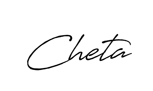 How to make Cheta signature? Antro_Vectra_Bolder is a professional autograph style. Create handwritten signature for Cheta name. Cheta signature style 7 images and pictures png