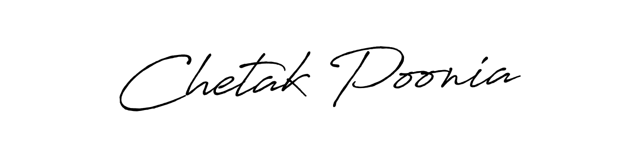 Make a beautiful signature design for name Chetak Poonia. With this signature (Antro_Vectra_Bolder) style, you can create a handwritten signature for free. Chetak Poonia signature style 7 images and pictures png