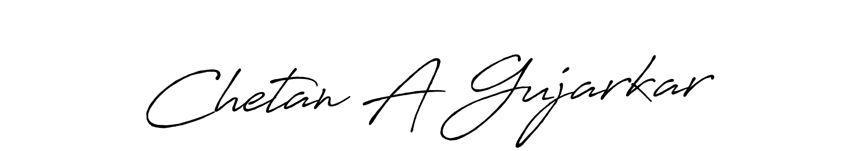 Make a beautiful signature design for name Chetan A Gujarkar. With this signature (Antro_Vectra_Bolder) style, you can create a handwritten signature for free. Chetan A Gujarkar signature style 7 images and pictures png