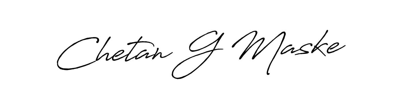 Design your own signature with our free online signature maker. With this signature software, you can create a handwritten (Antro_Vectra_Bolder) signature for name Chetan G Maske. Chetan G Maske signature style 7 images and pictures png