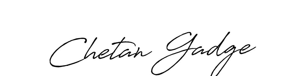 How to make Chetan Gadge name signature. Use Antro_Vectra_Bolder style for creating short signs online. This is the latest handwritten sign. Chetan Gadge signature style 7 images and pictures png