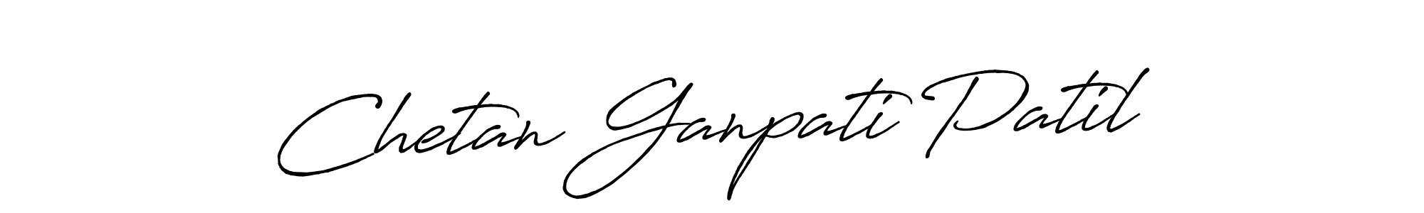 How to make Chetan Ganpati Patil name signature. Use Antro_Vectra_Bolder style for creating short signs online. This is the latest handwritten sign. Chetan Ganpati Patil signature style 7 images and pictures png