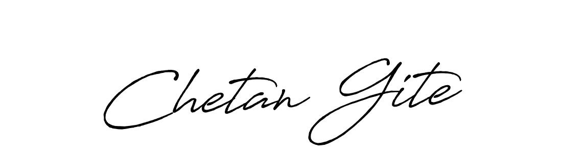 How to make Chetan Gite signature? Antro_Vectra_Bolder is a professional autograph style. Create handwritten signature for Chetan Gite name. Chetan Gite signature style 7 images and pictures png