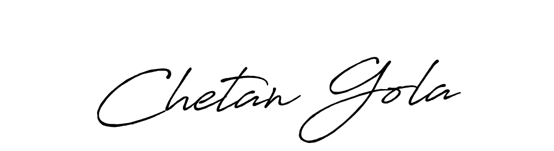 Design your own signature with our free online signature maker. With this signature software, you can create a handwritten (Antro_Vectra_Bolder) signature for name Chetan Gola. Chetan Gola signature style 7 images and pictures png