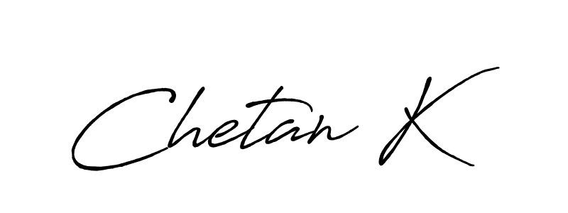 How to make Chetan K name signature. Use Antro_Vectra_Bolder style for creating short signs online. This is the latest handwritten sign. Chetan K signature style 7 images and pictures png