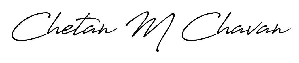 The Antro_Vectra_Bolder font transforms the name Chetan M Chavan into an executive sign with sharp precision and distinguished character. Chetan M Chavan signature style 7 images and pictures png