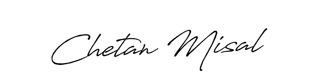 How to make Chetan Misal name signature. Use Antro_Vectra_Bolder style for creating short signs online. This is the latest handwritten sign. Chetan Misal signature style 7 images and pictures png