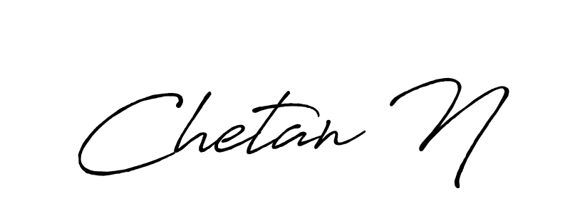 How to make Chetan N name signature. Use Antro_Vectra_Bolder style for creating short signs online. This is the latest handwritten sign. Chetan N signature style 7 images and pictures png