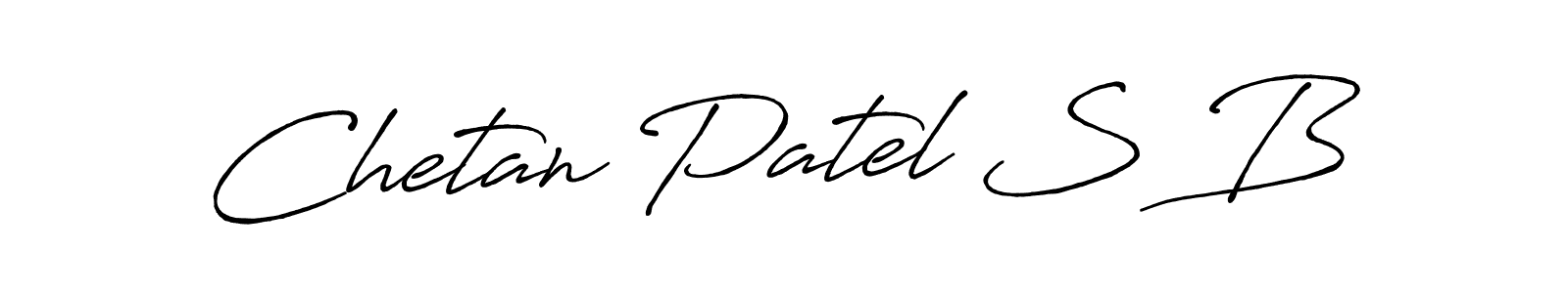 How to make Chetan Patel S B name signature. Use Antro_Vectra_Bolder style for creating short signs online. This is the latest handwritten sign. Chetan Patel S B signature style 7 images and pictures png