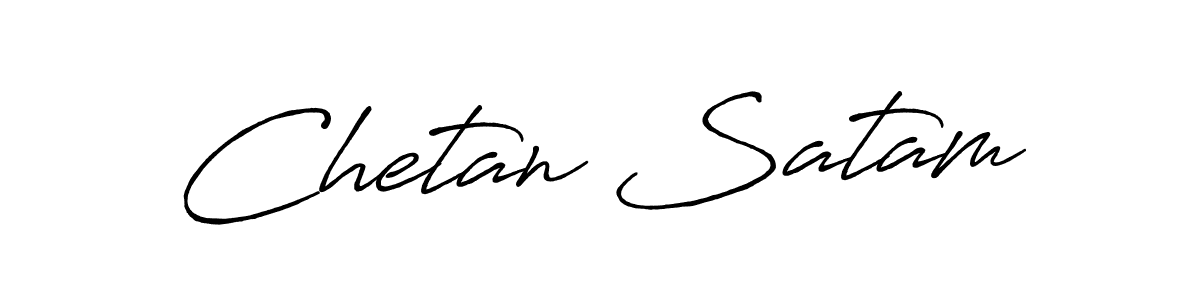 Make a beautiful signature design for name Chetan Satam. With this signature (Antro_Vectra_Bolder) style, you can create a handwritten signature for free. Chetan Satam signature style 7 images and pictures png