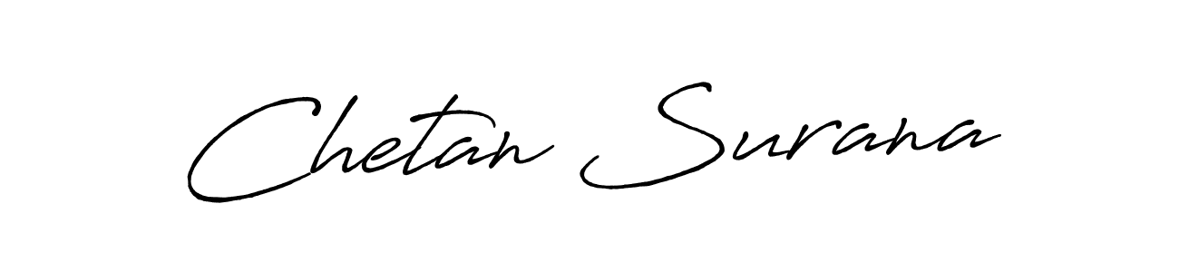 Design your own signature with our free online signature maker. With this signature software, you can create a handwritten (Antro_Vectra_Bolder) signature for name Chetan Surana. Chetan Surana signature style 7 images and pictures png