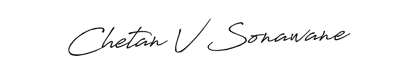 How to make Chetan V Sonawane signature? Antro_Vectra_Bolder is a professional autograph style. Create handwritten signature for Chetan V Sonawane name. Chetan V Sonawane signature style 7 images and pictures png