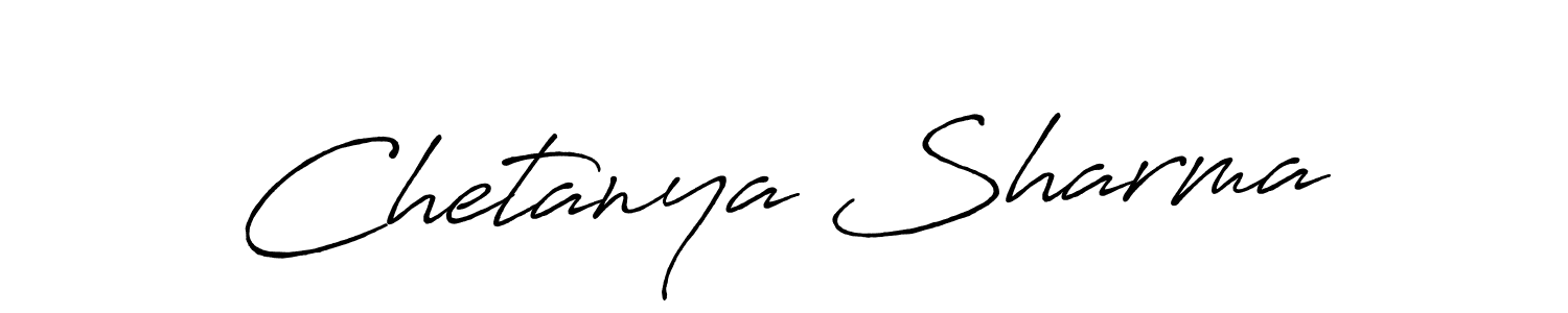 How to make Chetanya Sharma name signature. Use Antro_Vectra_Bolder style for creating short signs online. This is the latest handwritten sign. Chetanya Sharma signature style 7 images and pictures png