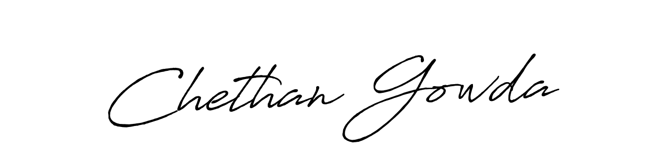 Chethan Gowda stylish signature style. Best Handwritten Sign (Antro_Vectra_Bolder) for my name. Handwritten Signature Collection Ideas for my name Chethan Gowda. Chethan Gowda signature style 7 images and pictures png