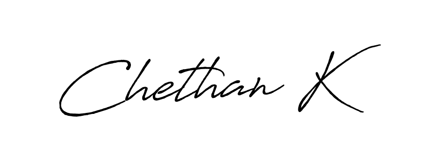 Create a beautiful signature design for name Chethan K. With this signature (Antro_Vectra_Bolder) fonts, you can make a handwritten signature for free. Chethan K signature style 7 images and pictures png