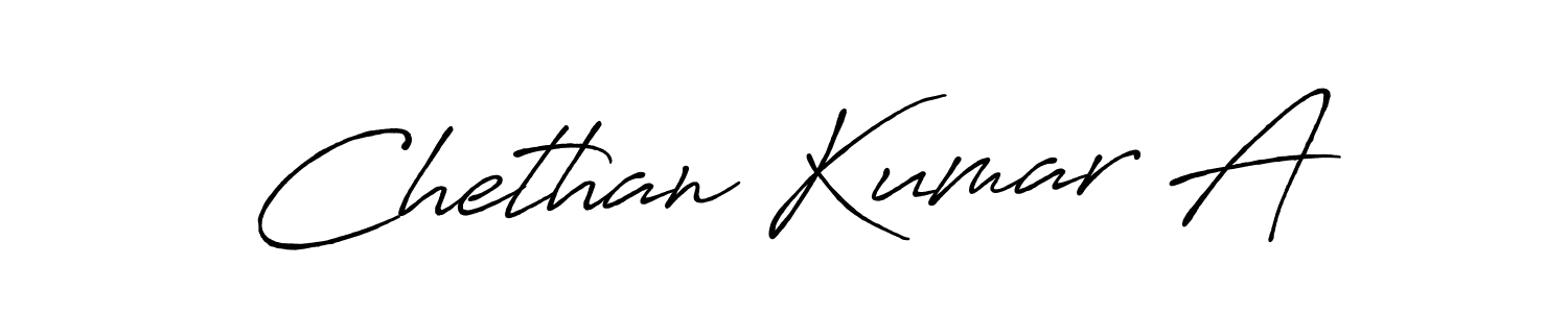 How to make Chethan Kumar A name signature. Use Antro_Vectra_Bolder style for creating short signs online. This is the latest handwritten sign. Chethan Kumar A signature style 7 images and pictures png
