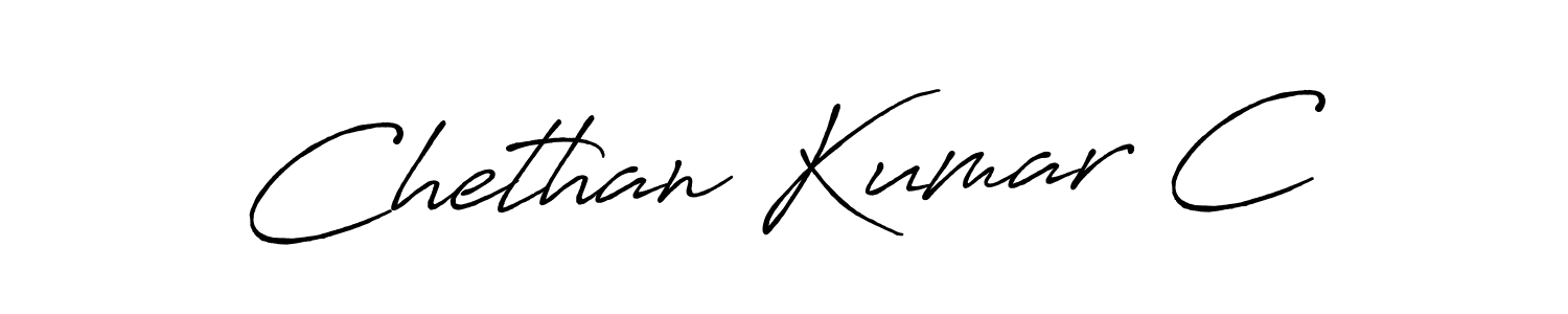 The best way (Antro_Vectra_Bolder) to make a short signature is to pick only two or three words in your name. The name Chethan Kumar C include a total of six letters. For converting this name. Chethan Kumar C signature style 7 images and pictures png