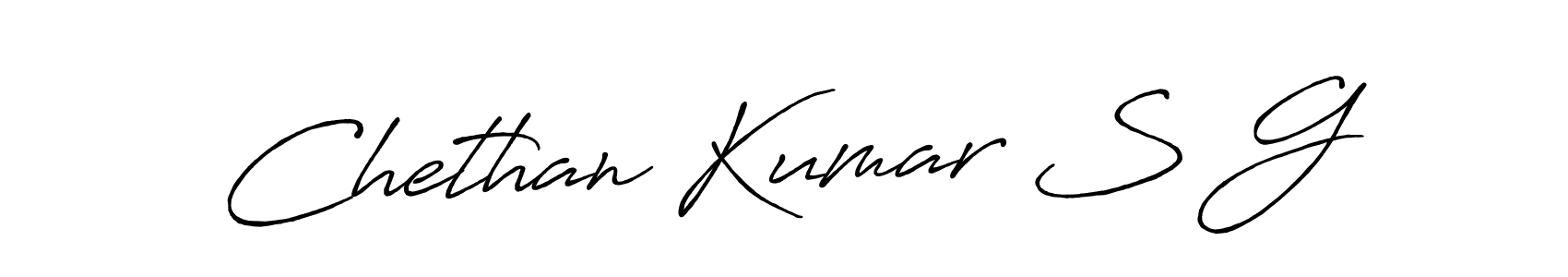 How to make Chethan Kumar S G name signature. Use Antro_Vectra_Bolder style for creating short signs online. This is the latest handwritten sign. Chethan Kumar S G signature style 7 images and pictures png
