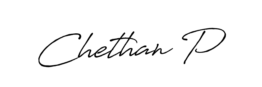 Make a beautiful signature design for name Chethan P. With this signature (Antro_Vectra_Bolder) style, you can create a handwritten signature for free. Chethan P signature style 7 images and pictures png