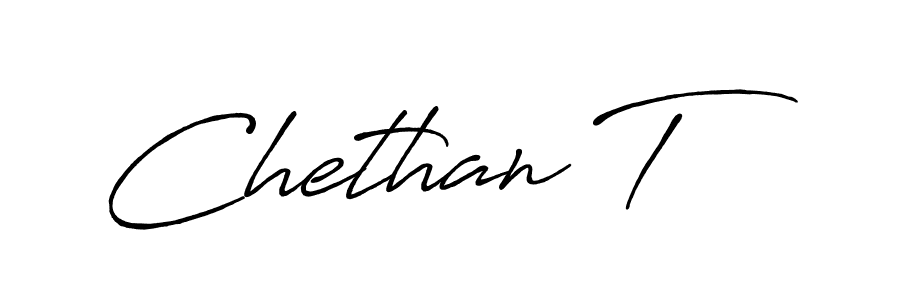 Make a beautiful signature design for name Chethan T. With this signature (Antro_Vectra_Bolder) style, you can create a handwritten signature for free. Chethan T signature style 7 images and pictures png